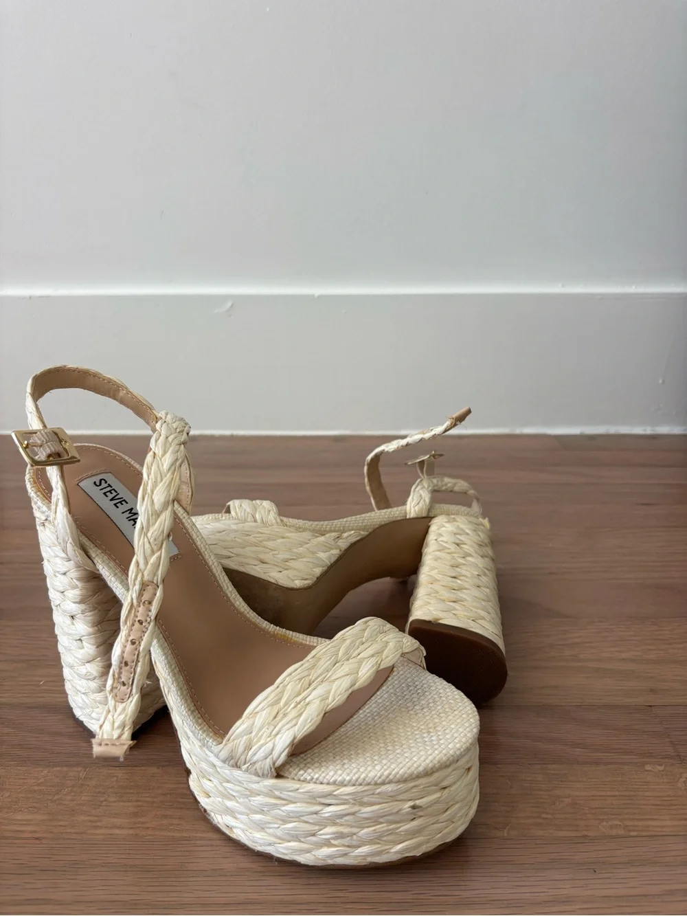 Steve Madden Braided Platform Heels with Ankle Wrap